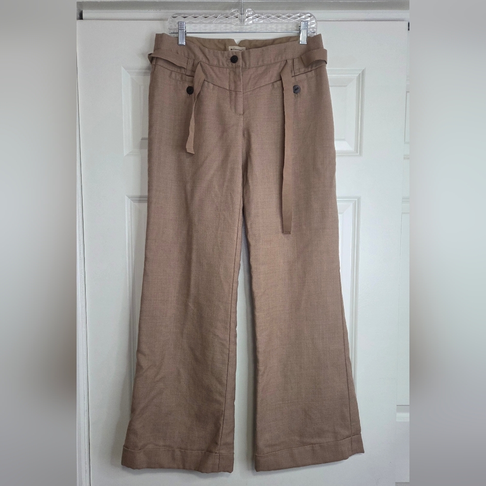 Anthropologie Tan Wide‎ Leg Pants